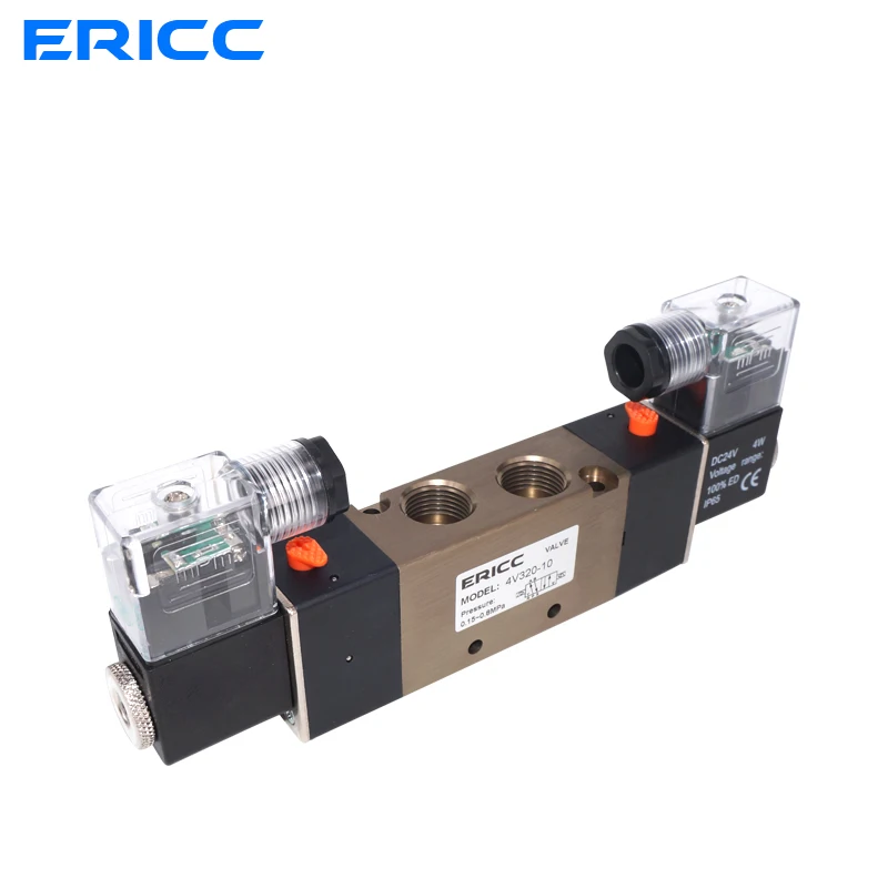 

4V320-10 DC 12V 24V 110V 220V 3/8" BSPT 2 Position 5 Ways Pneumatic Solenoid Valve