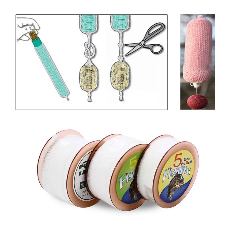

5M PVA Diameter 25/37/44mm Water dissolving Mesh Fishing Water soluble mesh Carp Fishing Lure bag Fishing Accessories