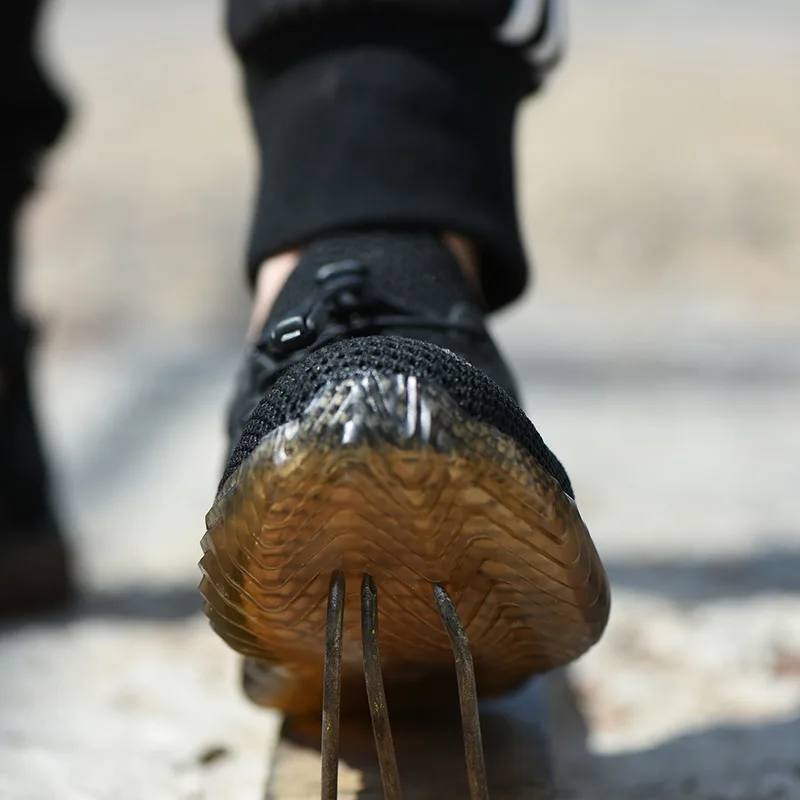 Рабочая защитная обувь со стальным носком; коллекция года; Прямая поставка; женские и мужские ботинки; неразрывная дышащая легкая устойчивая Мужская обувь; 48