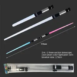 Vara de luz telescópica do brinquedo da parada da espada do laser dois em um