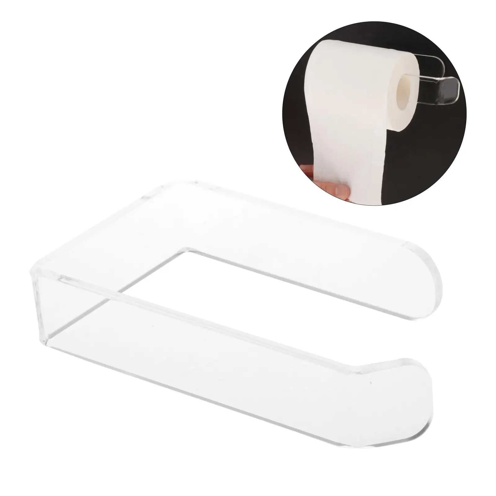 Punch-free Acrylic Toilet Roll Holder Kitchen Paper Holder for Bathroom Toilet Paper Holder Hanger Stick on Wall Tile Punch-free Acrylic Toilet Roll Holder Kitchen Paper Holder for Bathroom Toilet Paper Holder Hanger Stick on Wall Tile