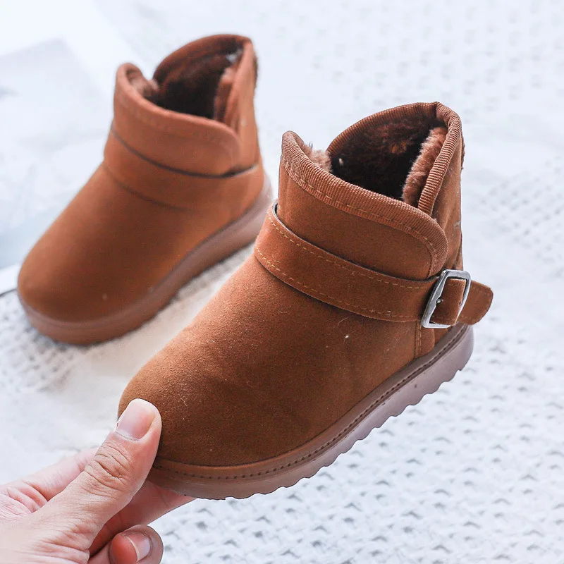 

Winter Russia Fur Girls Snow Boots Kids Fluff Rabbit Boots Genuine Leather Mid-calf Plush Warm Fashion Flat Boot(little/big Kid)