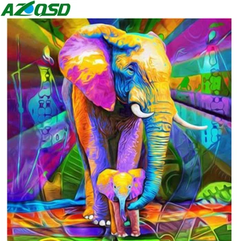 

AZQSD 5D DIY Diamond Embroidery Mosaic Animal Needlework Diamond Painting Elephant Cross Stitch Full Square Handmade Gift