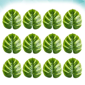 

12pcs Leaves Vivid Home Hawaii Creative Beautiful Party Decor Ornament Monstera Leaf Plants Artificial Leaves