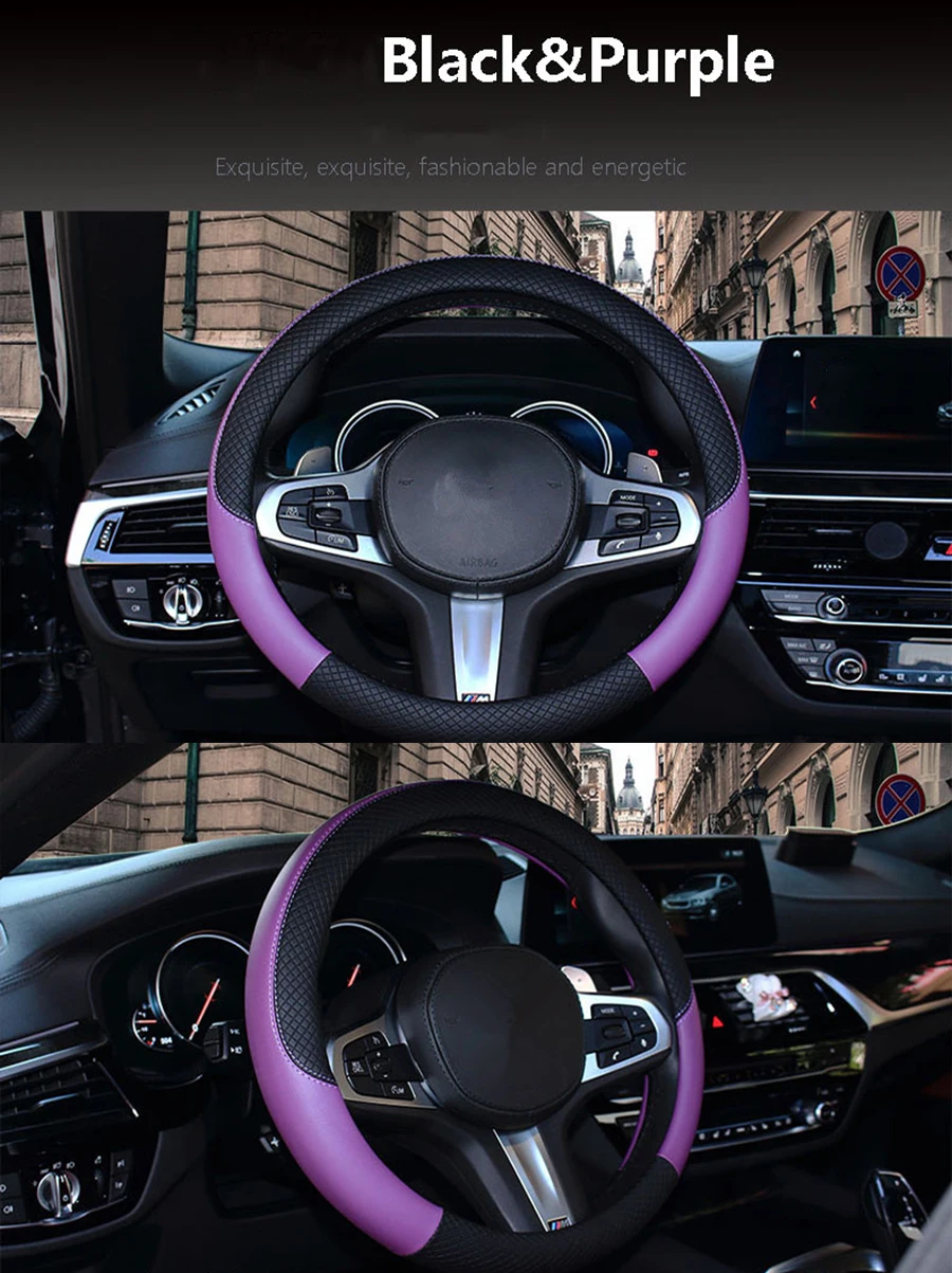Спортивный кожаный чехол рулевого колеса автомобиля для Infiniti Acura DS Lincoln Tesla Jac JEEP автомобильные аксессуары для 37 см-38 см