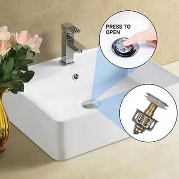 

Durable Sink Up Drain stopper Basin Bathroom Lavatory Kitchen bathtub accessories Cap Washbasin plug Brass bathroom supplies