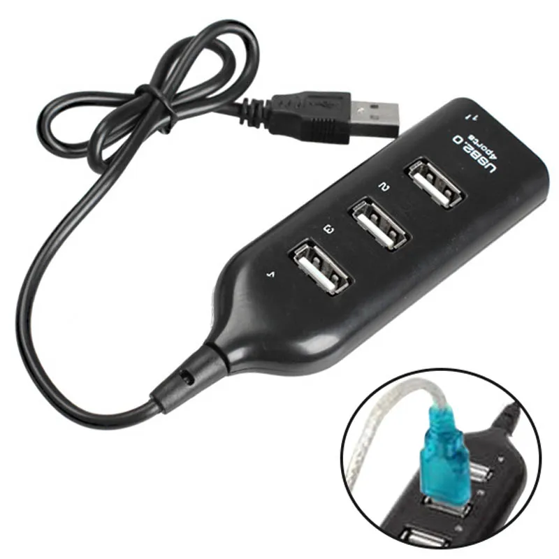 Mini base de enchufe de 4 puertos, alta velocidad, USB, para ordenador portátil, PC, SGA998, 2,0