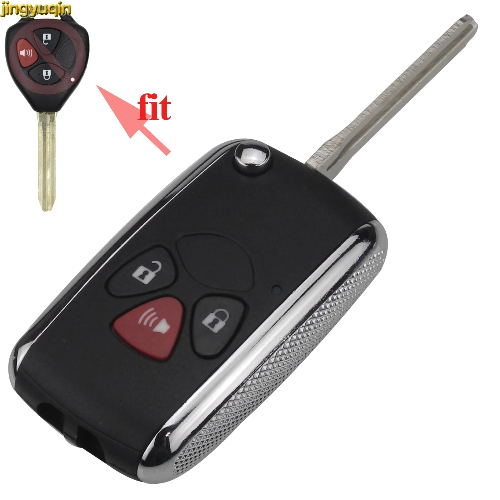 Jingyuqin дистанционный чехол для ключа автомобиля Toyota Camry Fortuner RAV4 Corolla PRADO YARIS 3 кнопки