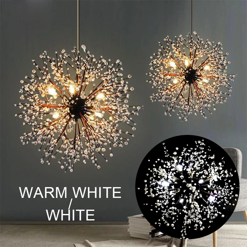 

1PC 220V Dandelion Chandeliers Lighting Iron LED Light Pendant Hanging Lamp for Dining Room Bedroom Exhibition