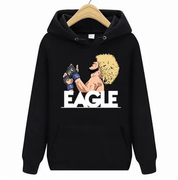 

Khabib Nurmagomedov The Eagle hoodies Black Cotton Men hoodies Size Cool Casual pride hoodies men Unisex Fashion hoodies