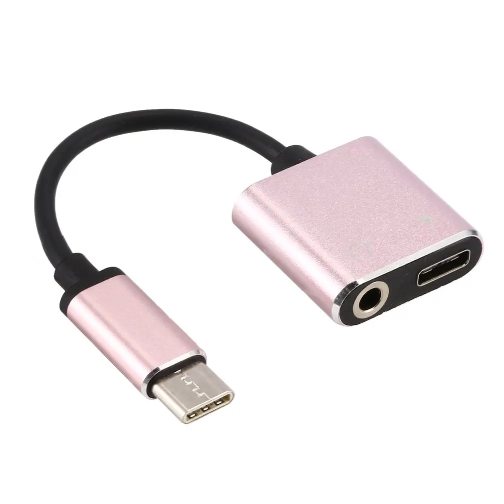 Портативный 2 в 1 Usb Аудио Адаптер Тип C гнездо на 3 5 мм разъем кабель Type-C Jack адаптер