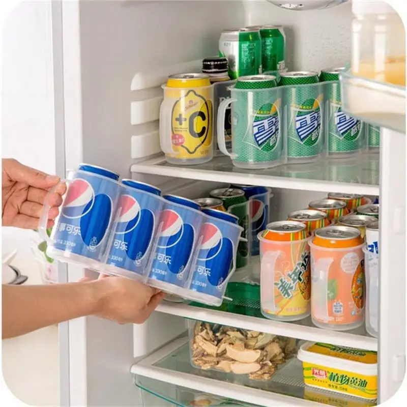 

Plastic Beer Soda Can Storage Holder for Beer Drink Storage Box Refrigerator Fridge Organizer Rack Kitchen Space Saver Holders