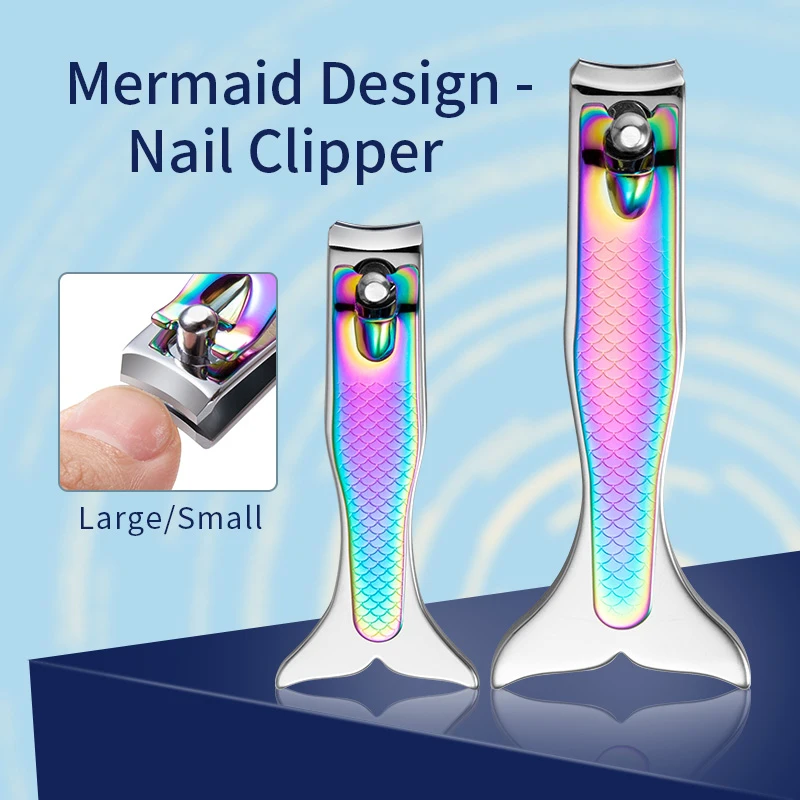 Mermaid Nail Clippers Stainless Steel Cuticle Remover Trimmer Scissor Manicure Pedicure Fingernail Nipper Tool Two Sizes 2