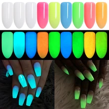 10g Fluorescent Nail Powder Nails Accessories Ultrafine Pigment Dust Glow in Dark Colorful Nail Art Decorations 9 Colors