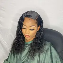 Rebecca Deep Wave-peluca Frontal de encaje 360, pelucas de cabello humano brasileño prearrancado, rizado profundo, 30 pulgadas