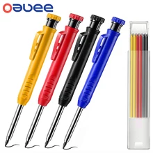 

Solid Carpenter Pencil Set Woodworking Mechanical Pencil 3 Colors Refill Construction Marking Tool for Carpenter Scriber Arch