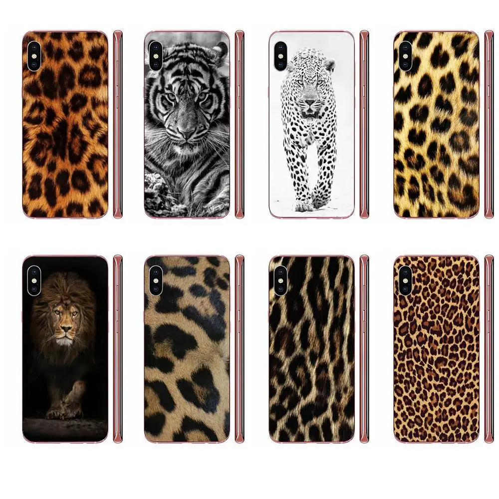 Мягкий чехол из ТПУ с тигром и леопардовым принтом для Apple iPhone 11 Pro X XS Max XR 4 4S 5 5C 5S SE