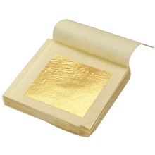 1PCS זהב אכיל עלה נייר גיליונות 4.33cm 24K טהור אמיתי פנים זהב רדיד לאומנויות עוגות Crafting שוקולדים קישוט DIY(China)