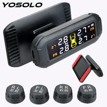 자동차 타이어 압력 모니터, 온도 경고, 연료 절약, 4 개의 외부 센서, 태양 TPMS, 타이어 압력 모니터링 시스템