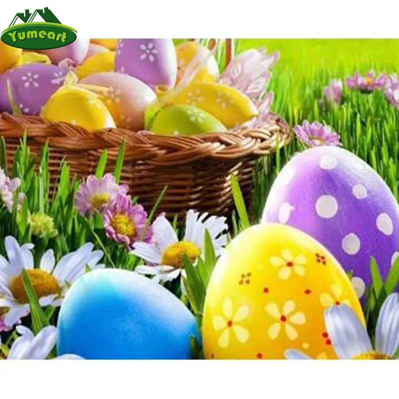 Алмазная живопись YUMEART 5D вышивка крестиком красивые пасхальные яйца мозаичный