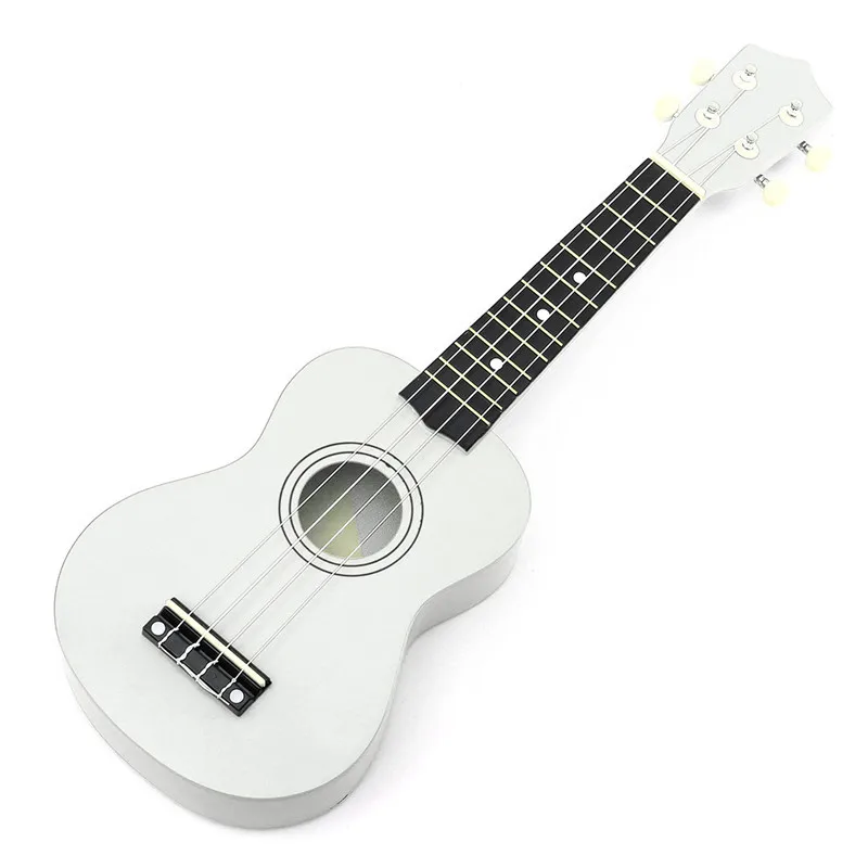 Новинка 21 дюйм 4 для навивки пружин Гавайская гитара Ukulele soprano Гавайский ели липа гитара ручной работы, детский подарок, Детская Гавайская гитара Музыкальные инструменты - Цвет: Белый