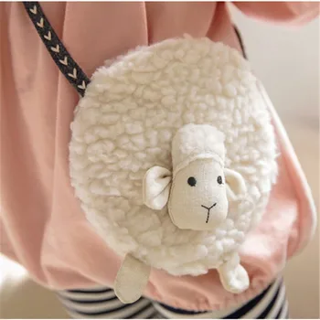 

Adorable Hairy Sheep Shoulder Bag Messenger Bag Baby Girl Soft Cross-Body Shoulder Bag Kids Girls Travel Phone Key Bags Satchel