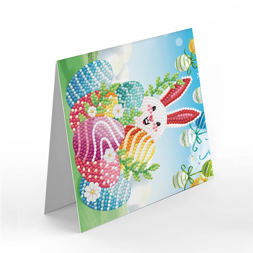 8 pcs set Handmade festival greeting postcard DIY Easter cards gift for kids 5D diamond painting Thank you card mystery 5d diamond painting