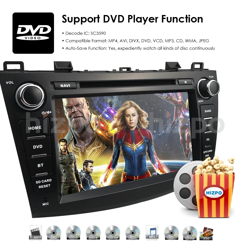 Cheap android9.0 8 inch in dash Head Unit double din Car DVD Player GPS Navigation stereo Radio CANbus for Mazda 3 2010 2011 2012 2013 21