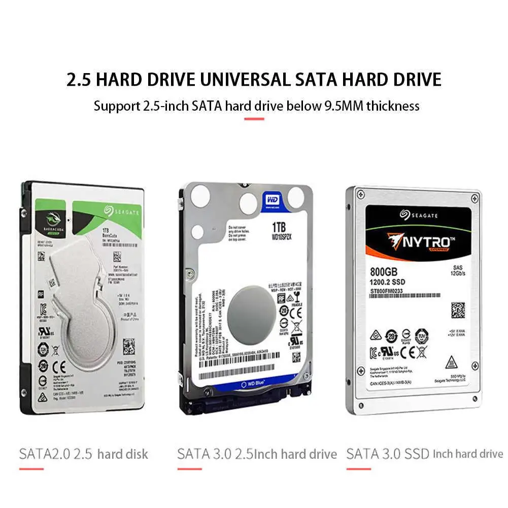2.5in жесткого диска SATA HDD корпус серийный чехол для корпуса жесткого диска 5 Гбит/SATA к USB3.0 жесткого диска SATA адаптер жесткого диск для WIndows, Mac OS