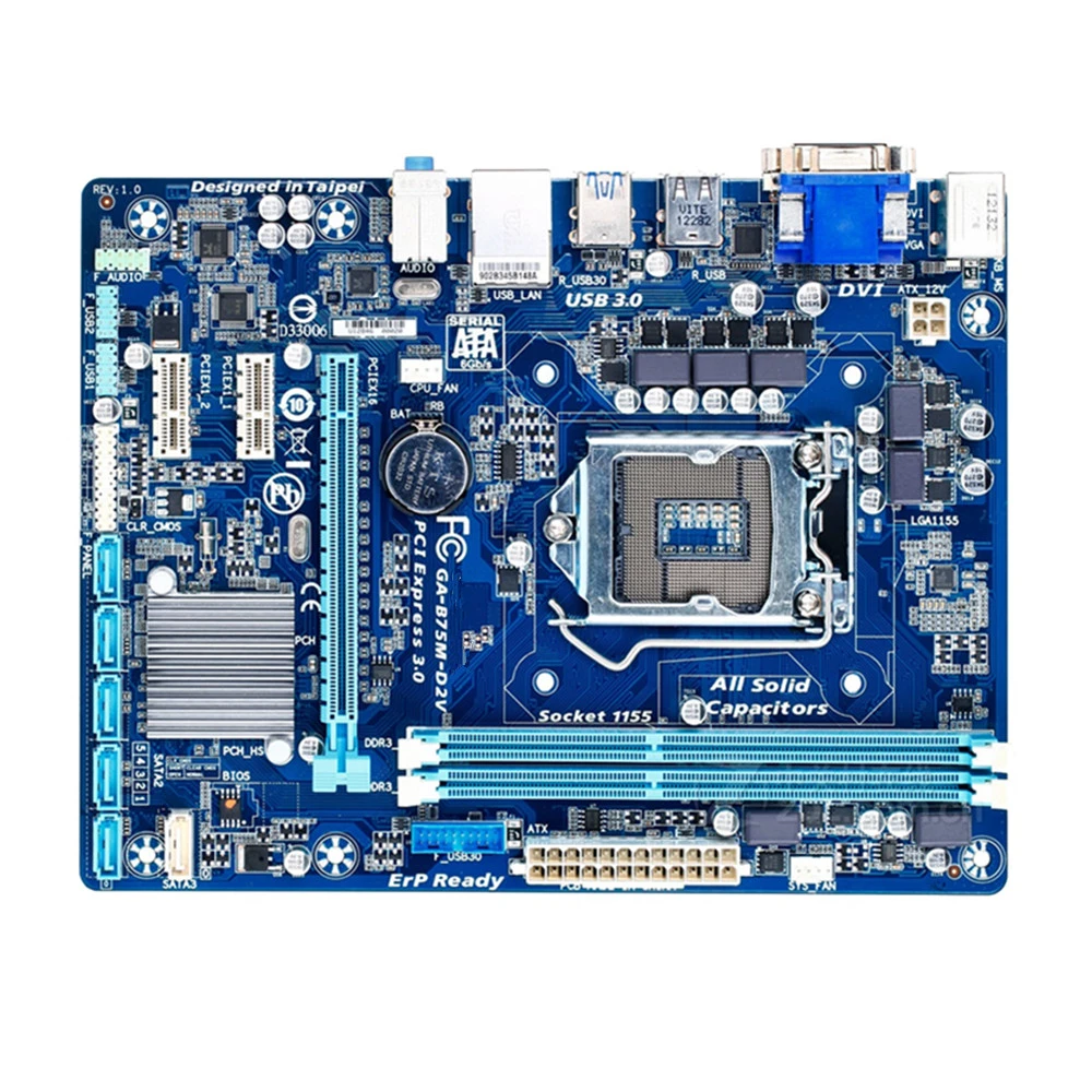 latest motherboard for desktop pc For GIGABYTE GA GA-B75M-D2V Motherboard B75M-D2V Socket LGA1155 DDR3 PCI-E 3.0 DVI For Intel B75 B75M Desktop Mainboard best pc motherboard for music production