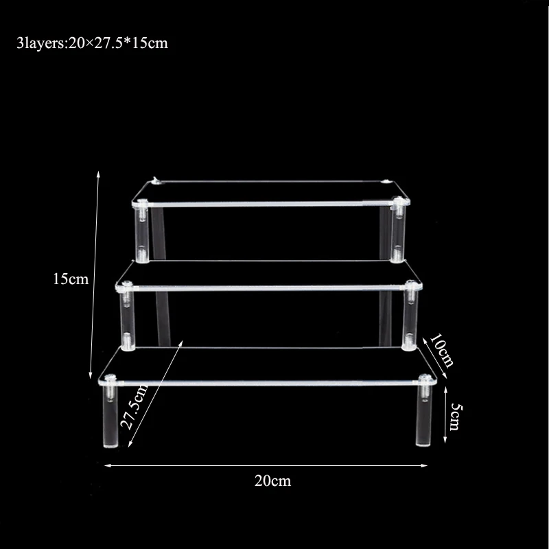 Widen10cm Acrylic Storage Jewellery Display Model Stud Makeup Figure Doll Stand Decoration Put Doll Hand Handle Trapezoidal