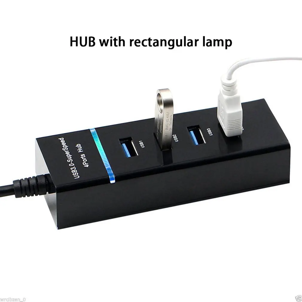 Высокоскоростной Прямоугольный светильник с 4 портами USB3.0, зарядное устройство, usb-разветвитель, адаптер для зарядки ПК, ноутбука