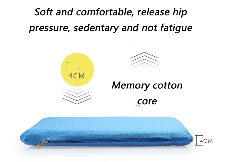 Orthopedic Memory Foam Seat Cushion Classroom Office Student Car Seat Pillow Reduce Hip Pain Relief Pillow for Chair Cushion