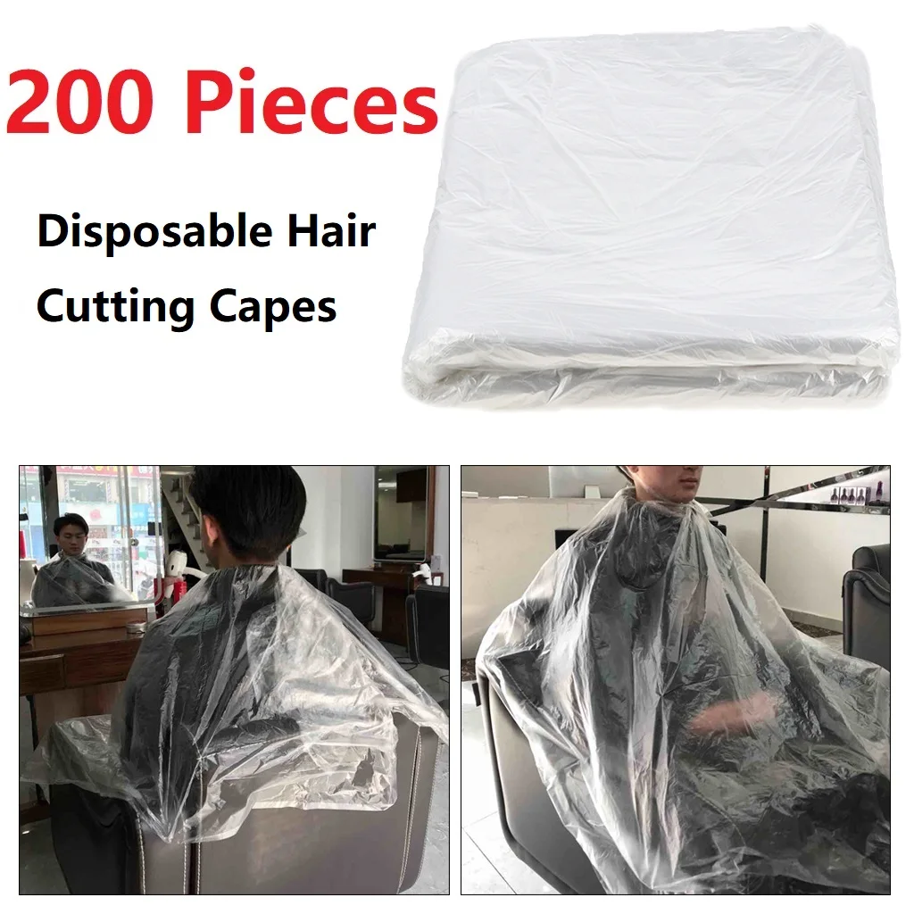 Capes de Corte de Cabelo Salão de Beleza Impermeável Descartável Vestido Barbeiro Casa Perm Avental 200x 2 Tampas, , folhas e invólucros