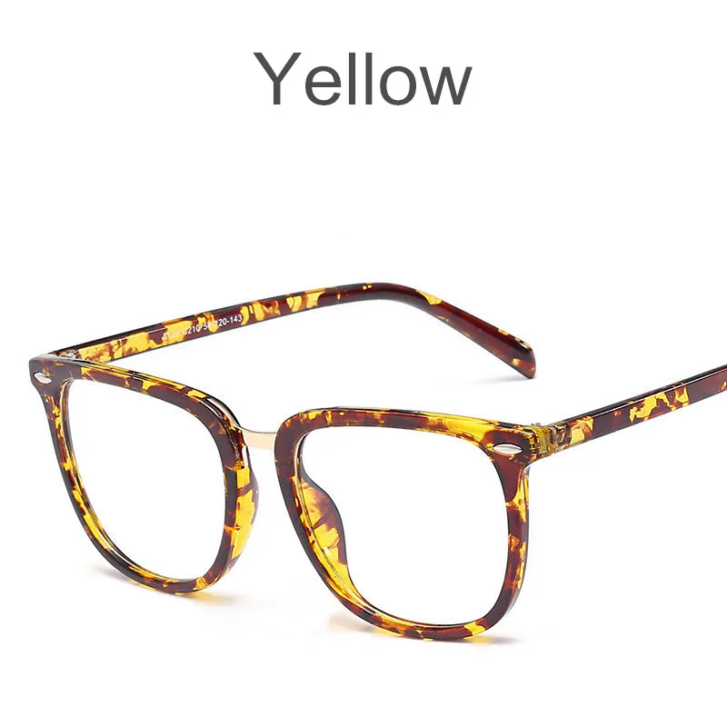 KOTTDO, Ретро стиль, женские квадратные очки, оправа, прямоугольная, женские, большие, по рецепту, компьютерные очки, оправа, очки, оправа для мужчин - Цвет оправы: yellow
