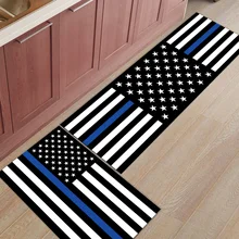 Черные, белые и синие, американские флаги, 2 шт., коврик для кухни, грязный мусор, грязевой Траппер, скребок для обуви, аксессуар
