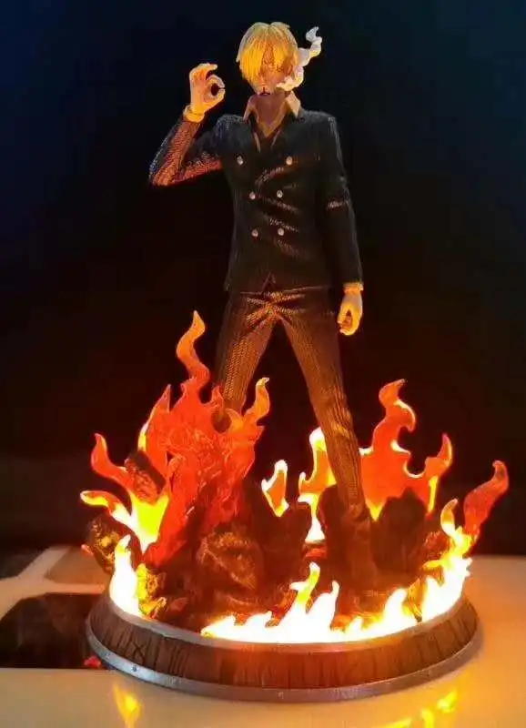 BURNING Anime Hero One Piece Large Assembly Sanji Action Figure Toys Collectible Figures Room Decoration PVC Anime Action Figure Gift