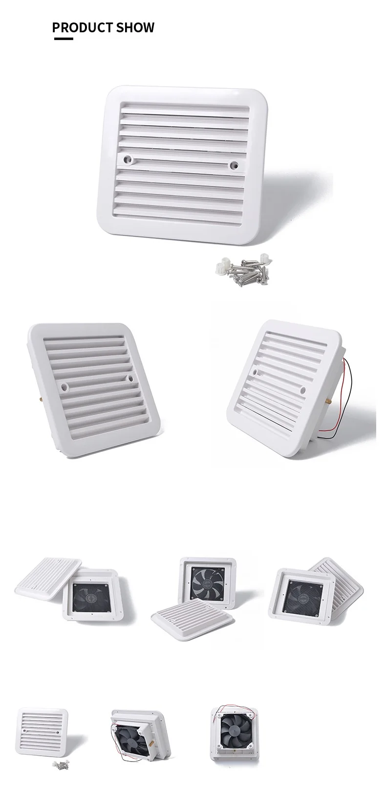 silence 12V Fridge Vent Outlet With Fan For RV Trailer Caravan Side Air Ventilation Exhaust Fan White RV Car Styling Accessories