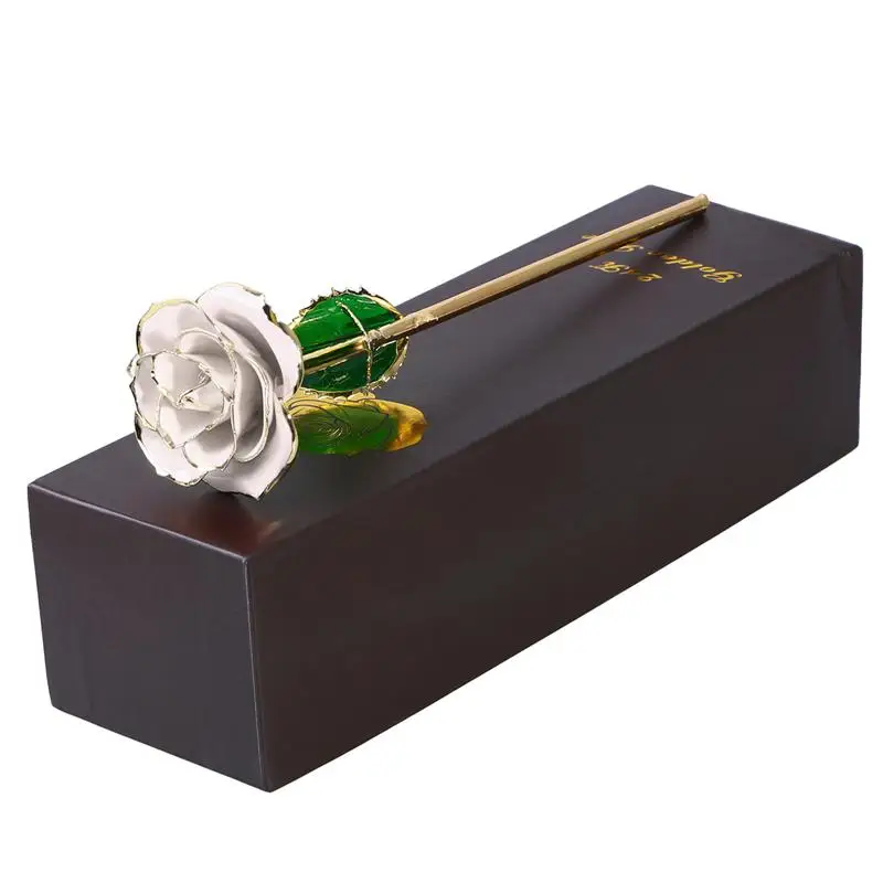 

Blooming Lacquered 24K Gold Roses Plated Real Rose Birthday Valentine's Day Anniversary Mother's Day Gift with Souvenir Bag