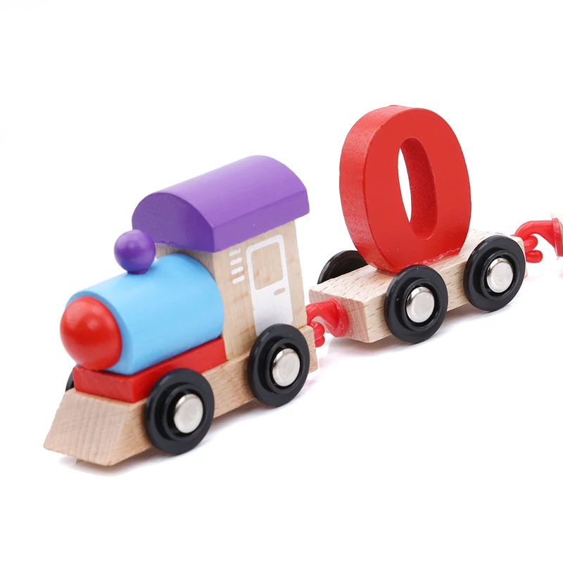 New Mini Wooden Digital Train Alphabet Number Children Educational Building Block Railway Toy For | Игрушки и хобби