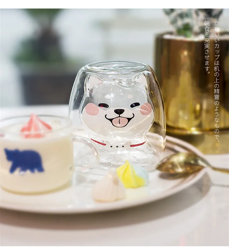Милые Косплей Shiba Лисья Секретная служба (Inu чашки Стекло двойной Слои