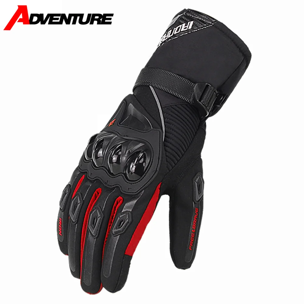 Motorcycle Gloves Waterproof Winter Guantes Moto Full Finger Touch Screen Protection Carbon Fiber Shell Long | Автомобили и