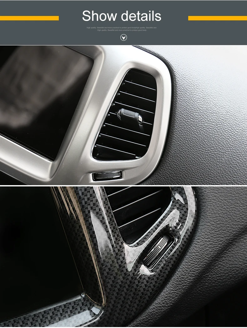 Для Jeep Compass Передняя навигационная коробка рамка крышка интерьера экран Украшение планки автомобиля-Стайлинг Аксессуары для интерьера