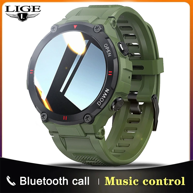 LIGE Смарт-часы Для мужчин Спорт Фитнес трекер Bluetooth подходит для ответа на звонки и