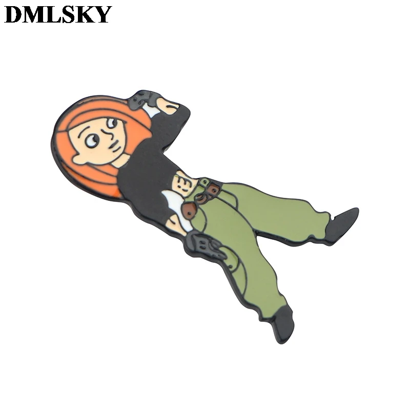 DMLSKY Ким возможно брошка мультфильм металлические булавки для женщин и мужчин рюкзак булавки личности одежда значок Шарм ювелирные изделия M3984