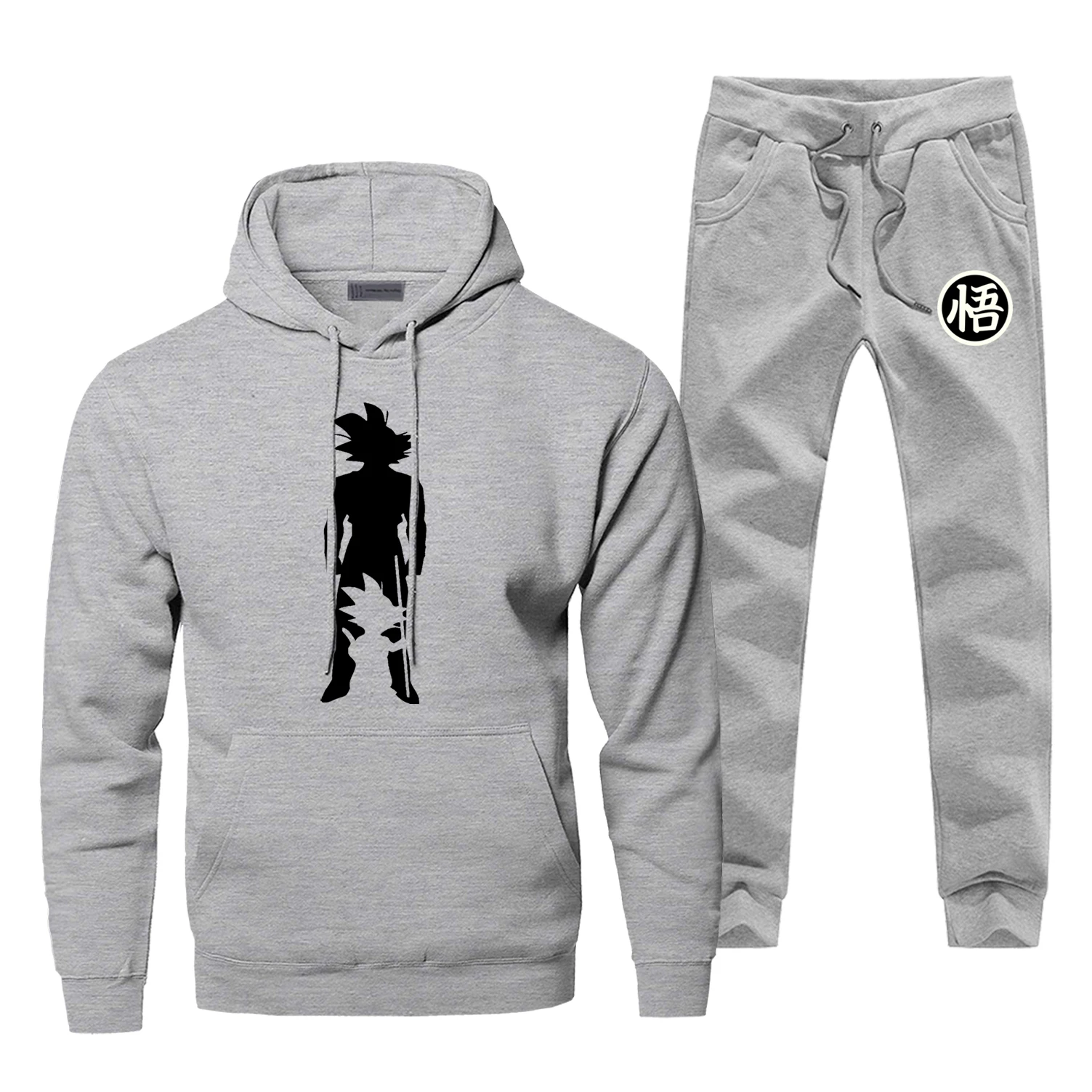 Gray 1 Dargoon Ball мужские толстовки наборы из двух частей брюки супер герой Saiyan Толстовка тренировочные брюки уличная спортивная одежда толстовки - Цвет: Gray 1