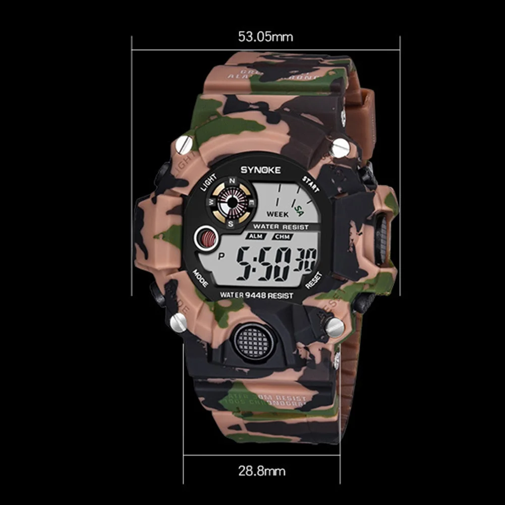 Men Women Electronic Watch Digital Military Watches Camouflage UV Casual Waterproof Multifunctional Wrist Watch Sport Fabala ABS