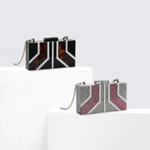 Акриловый клатч в форме геометрии, летняя пляжная сумочка, для девушек, для вечеринки, пластик ABS, кошелек на плечо, Женская мини-Сумочка с клапаном, вечерняя сумочка