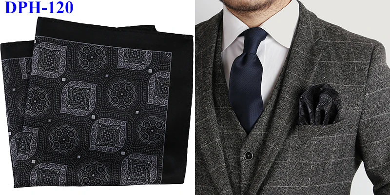Tailor Smith New Designer Pocket Square Handkerchief Houndstooth Floral Paisley Strip Printing Soft Handkerchief Men Chest Towel