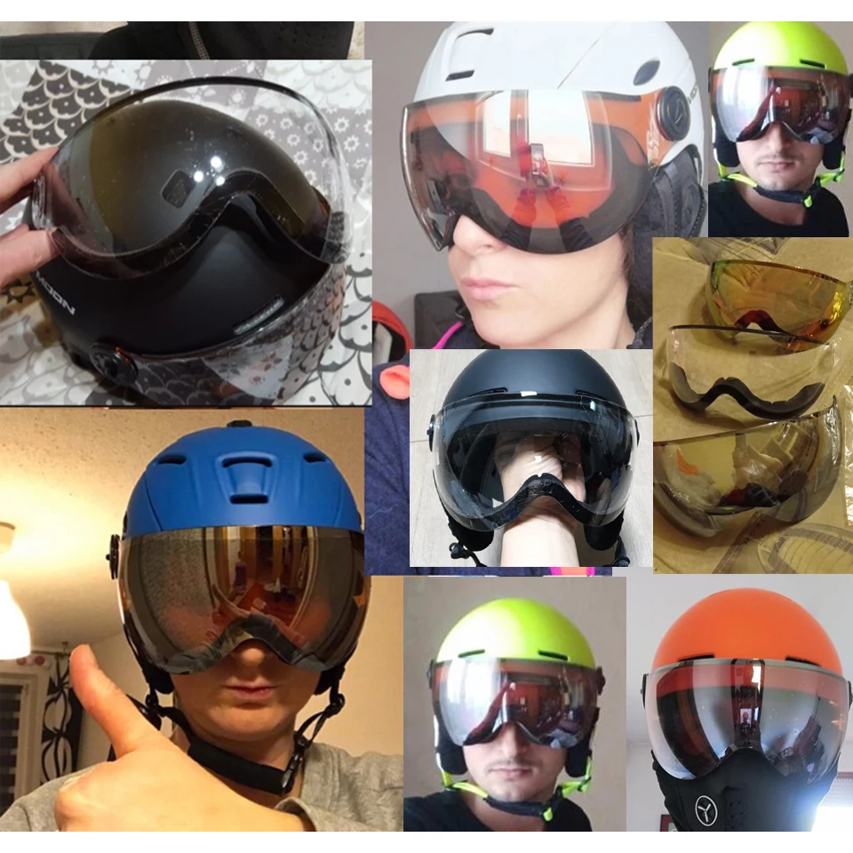 LOCLE Outdoor Skiing Equipment Accessory Ski Helmet Visor Spare Lens UV Protection For MS-95 and MS-99